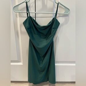 Elegant Green Spaghetti Strap Dress